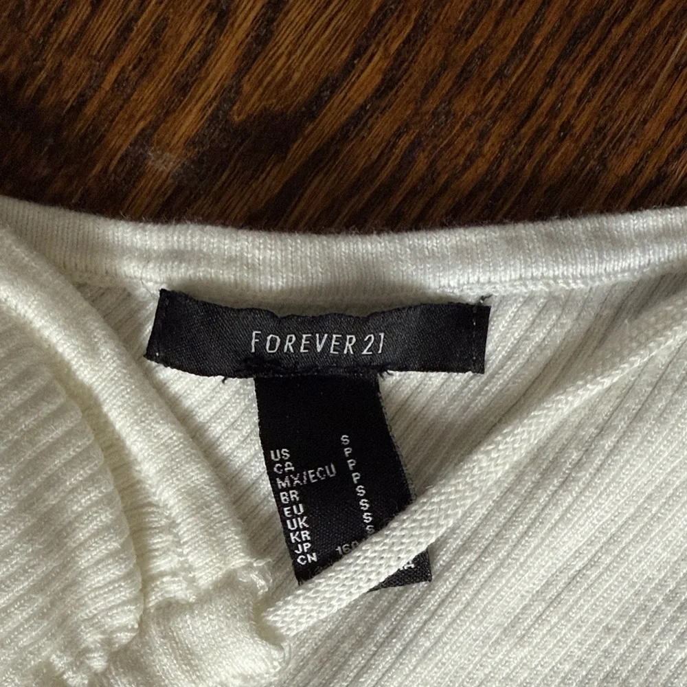 White Ribbed Off-Shoulder Top - Picture 2 of 4